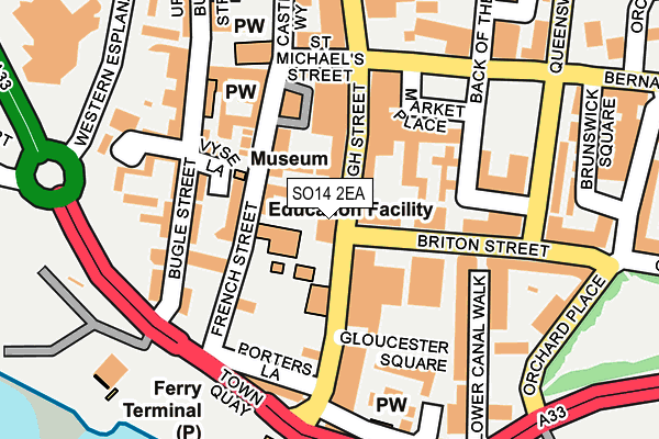 SO14 2EA map - OS OpenMap – Local (Ordnance Survey)
