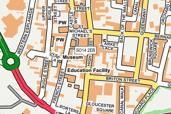 SO14 2EB map - OS OpenMap – Local (Ordnance Survey)