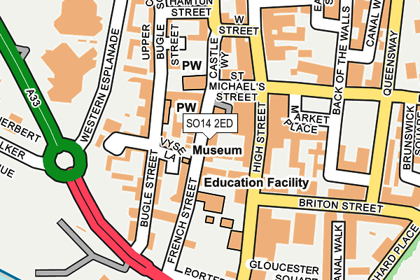 SO14 2ED map - OS OpenMap – Local (Ordnance Survey)