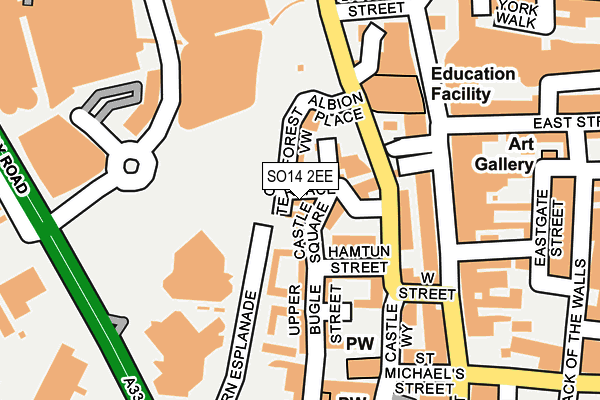 SO14 2EE map - OS OpenMap – Local (Ordnance Survey)