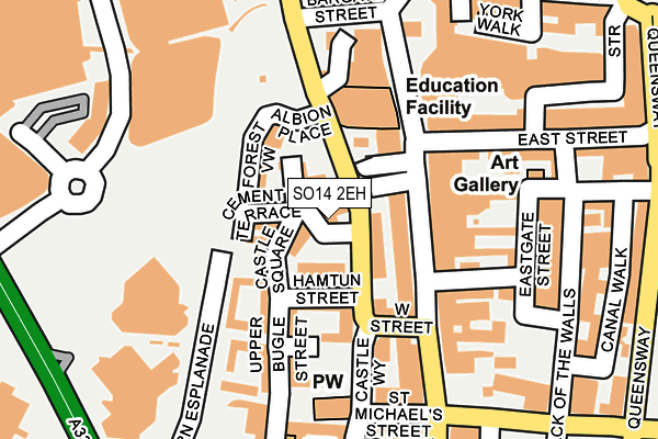 SO14 2EH map - OS OpenMap – Local (Ordnance Survey)