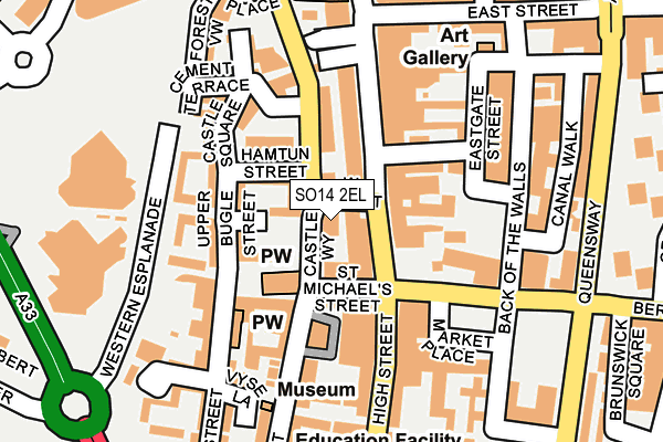 SO14 2EL map - OS OpenMap – Local (Ordnance Survey)