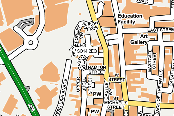 SO14 2EQ map - OS OpenMap – Local (Ordnance Survey)