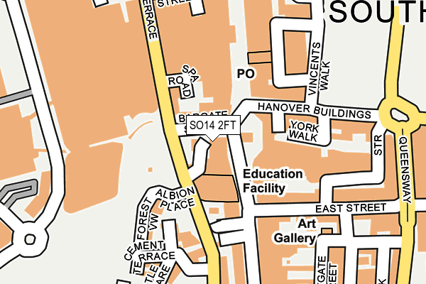 SO14 2FT map - OS OpenMap – Local (Ordnance Survey)