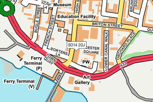 SO14 2GJ map - OS OpenMap – Local (Ordnance Survey)