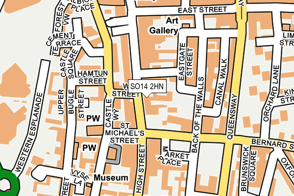 SO14 2HN map - OS OpenMap – Local (Ordnance Survey)