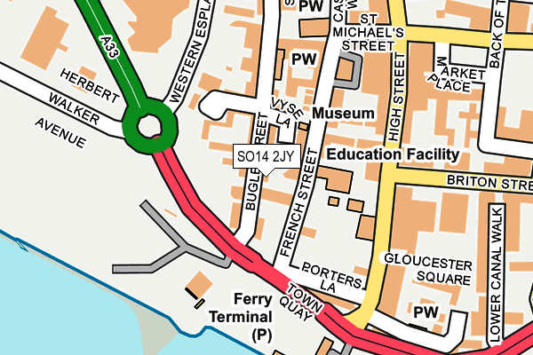 Map of HYTHE AND SOUTHAMPTON FERRY COMPANY LIMITED at local scale