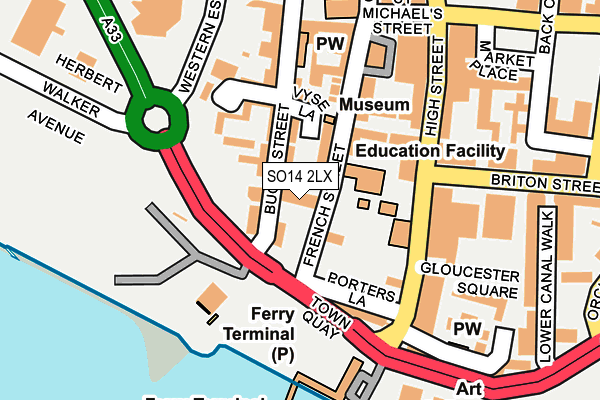 SO14 2LX map - OS OpenMap – Local (Ordnance Survey)