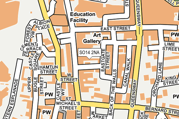 SO14 2NA map - OS OpenMap – Local (Ordnance Survey)