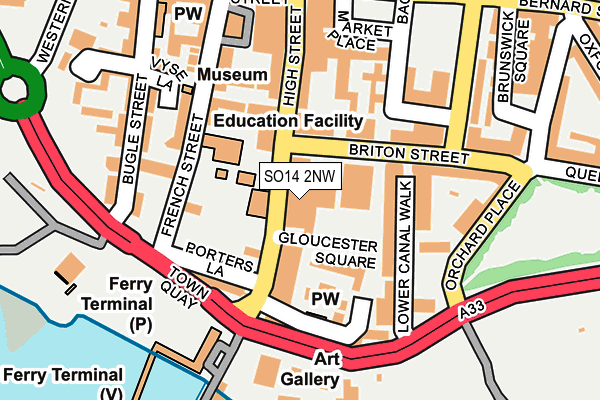 SO14 2NW map - OS OpenMap – Local (Ordnance Survey)