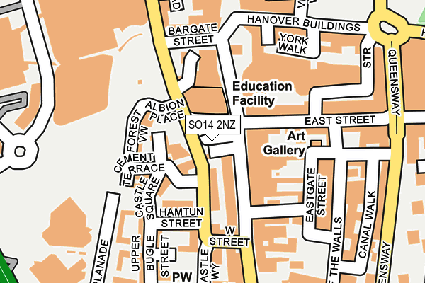 SO14 2NZ map - OS OpenMap – Local (Ordnance Survey)