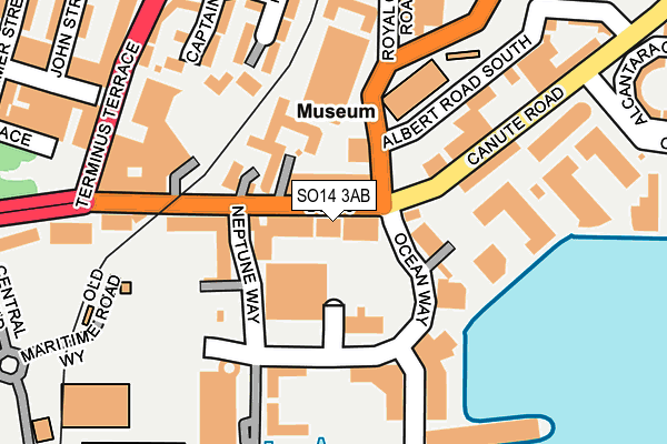 SO14 3AB map - OS OpenMap – Local (Ordnance Survey)