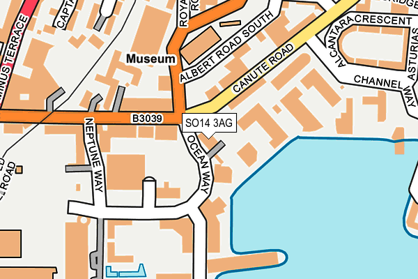 SO14 3AG map - OS OpenMap – Local (Ordnance Survey)