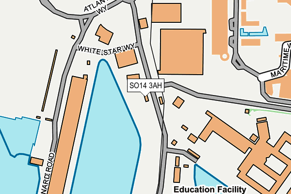 SO14 3AH map - OS OpenMap – Local (Ordnance Survey)