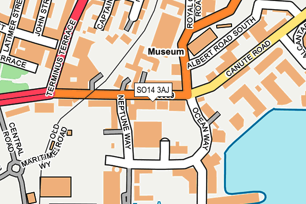SO14 3AJ map - OS OpenMap – Local (Ordnance Survey)