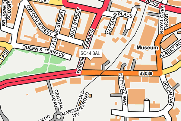 SO14 3AL map - OS OpenMap – Local (Ordnance Survey)