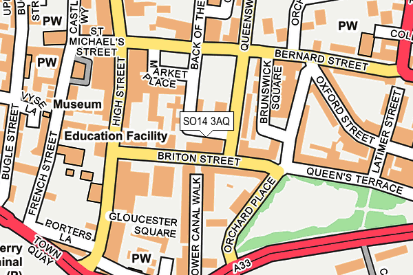 SO14 3AQ map - OS OpenMap – Local (Ordnance Survey)