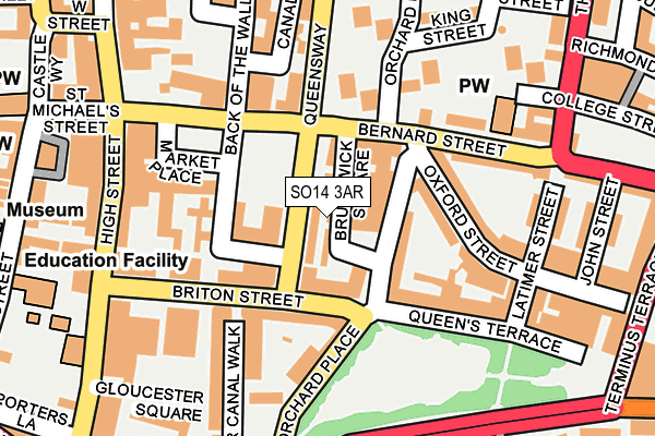 SO14 3AR map - OS OpenMap – Local (Ordnance Survey)