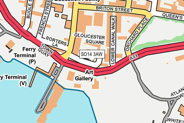 SO14 3AW map - OS OpenMap – Local (Ordnance Survey)