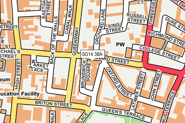 SO14 3BA map - OS OpenMap – Local (Ordnance Survey)