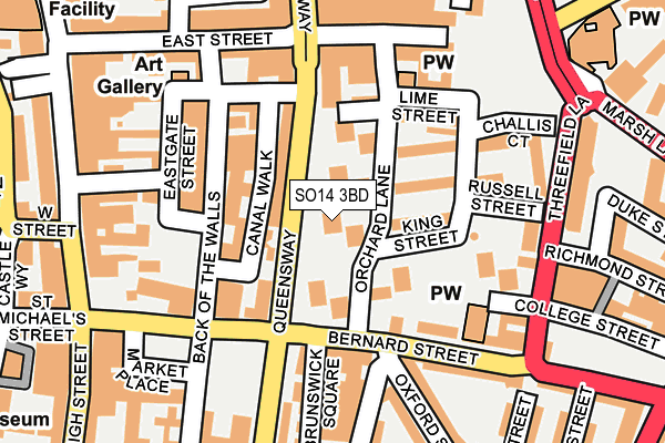 SO14 3BD map - OS OpenMap – Local (Ordnance Survey)
