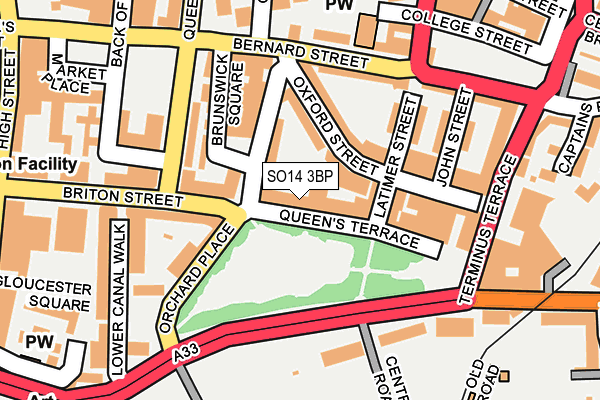 SO14 3BP map - OS OpenMap – Local (Ordnance Survey)