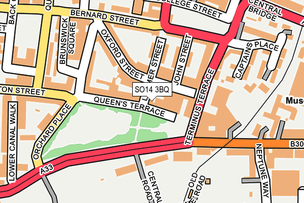 SO14 3BQ map - OS OpenMap – Local (Ordnance Survey)
