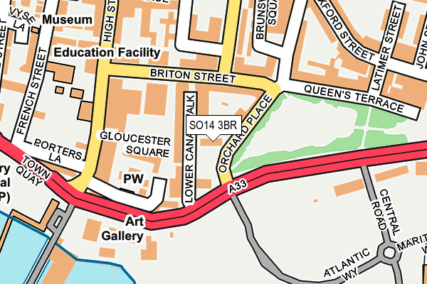 SO14 3BR map - OS OpenMap – Local (Ordnance Survey)