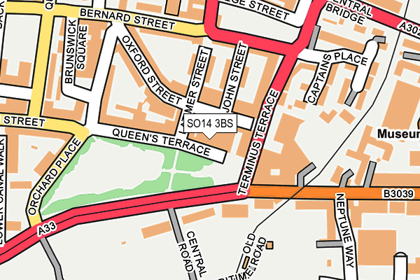 SO14 3BS map - OS OpenMap – Local (Ordnance Survey)