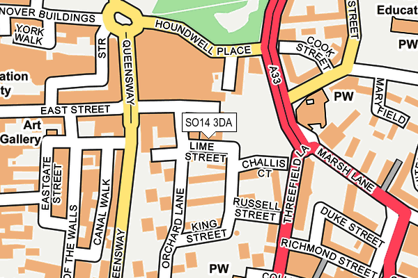 SO14 3DA map - OS OpenMap – Local (Ordnance Survey)