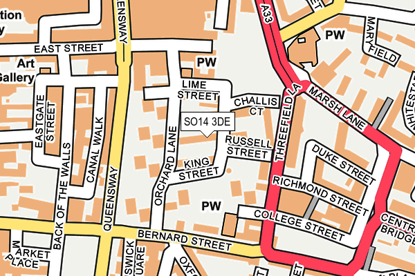SO14 3DE map - OS OpenMap – Local (Ordnance Survey)