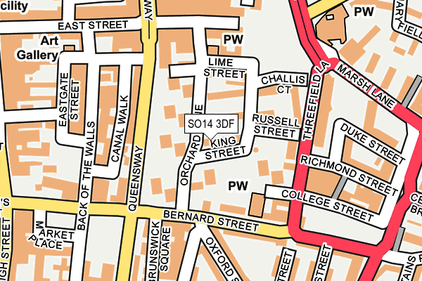 SO14 3DF map - OS OpenMap – Local (Ordnance Survey)
