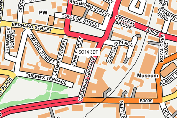 SO14 3DT map - OS OpenMap – Local (Ordnance Survey)