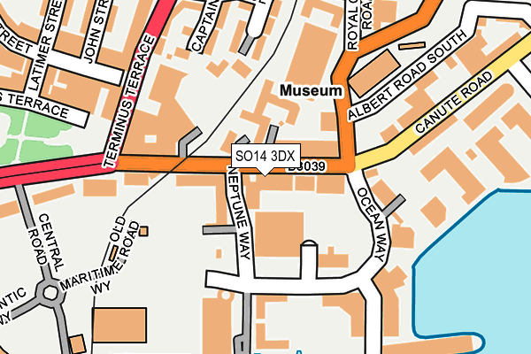 SO14 3DX map - OS OpenMap – Local (Ordnance Survey)