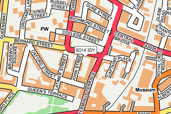 SO14 3DY map - OS OpenMap – Local (Ordnance Survey)