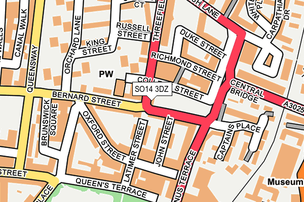 SO14 3DZ map - OS OpenMap – Local (Ordnance Survey)