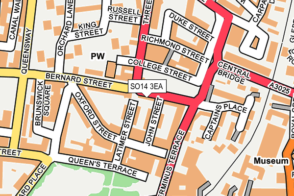 SO14 3EA map - OS OpenMap – Local (Ordnance Survey)