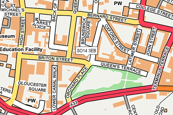 SO14 3EB map - OS OpenMap – Local (Ordnance Survey)
