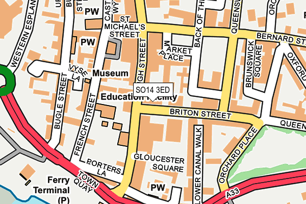 SO14 3ED map - OS OpenMap – Local (Ordnance Survey)