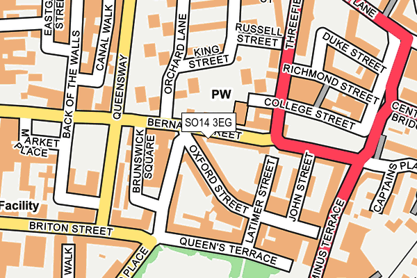 SO14 3EG map - OS OpenMap – Local (Ordnance Survey)