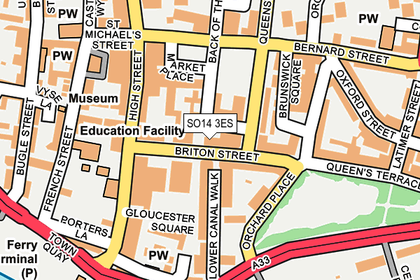 SO14 3ES map - OS OpenMap – Local (Ordnance Survey)