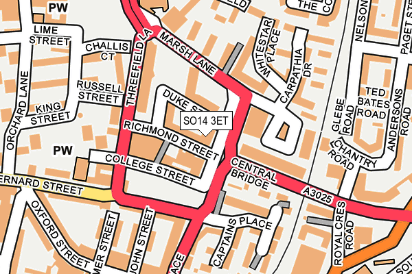 SO14 3ET map - OS OpenMap – Local (Ordnance Survey)