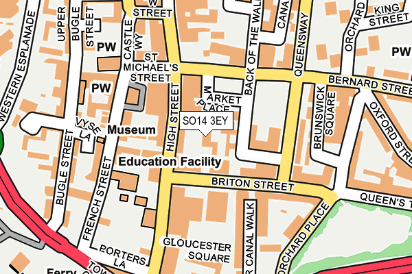 SO14 3EY map - OS OpenMap – Local (Ordnance Survey)