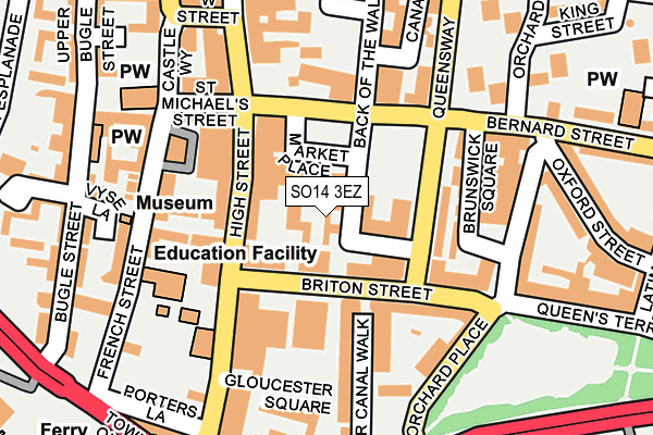SO14 3EZ map - OS OpenMap – Local (Ordnance Survey)