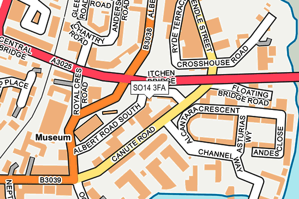 SO14 3FA map - OS OpenMap – Local (Ordnance Survey)