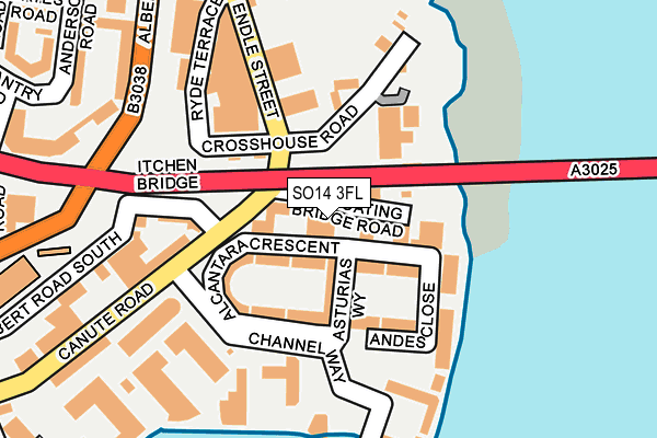 SO14 3FL map - OS OpenMap – Local (Ordnance Survey)