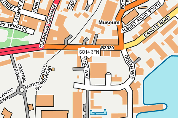 SO14 3FN map - OS OpenMap – Local (Ordnance Survey)