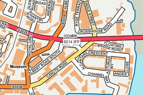 SO14 3FP map - OS OpenMap – Local (Ordnance Survey)