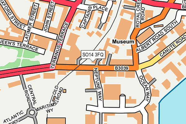 SO14 3FQ map - OS OpenMap – Local (Ordnance Survey)