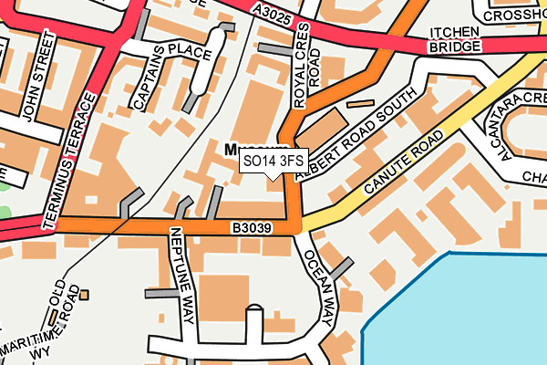 SO14 3FS map - OS OpenMap – Local (Ordnance Survey)